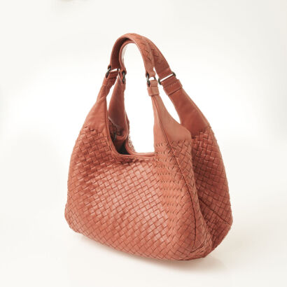 Bottega Veneta Pink Intrecciato Hobo Bag