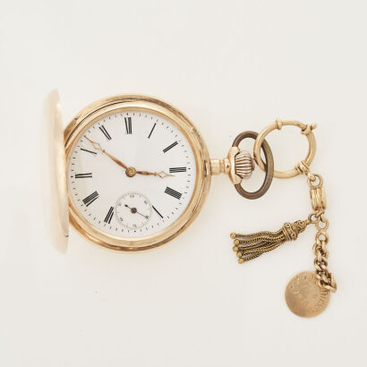 14ct Yellow Gold, 50mm Hunter Pocket Watch