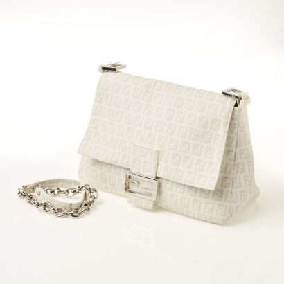 Fendi White Zucca Bag