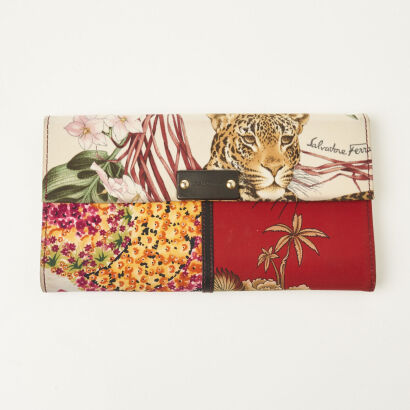 Salvatore Ferragamo Nylon Leopard Wallet