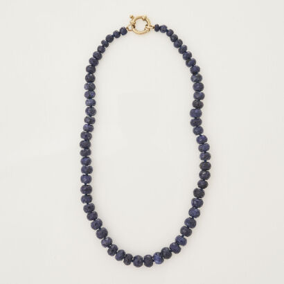 37.5cm, Faceted Sapphire Necklace of 186.15cts