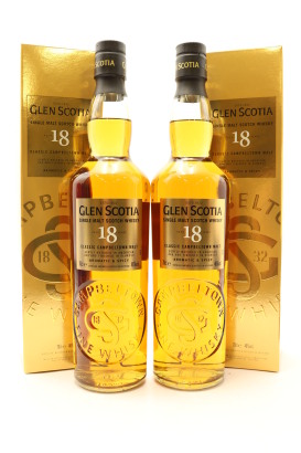 (2) Glen Scotia 18 Year Old Single Malt Scotch Whisky, 46% ABV