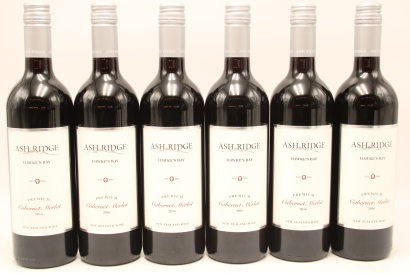 (6) 2016 Ash Ridge Premium Cabernet Merlot, Hawke's Bay