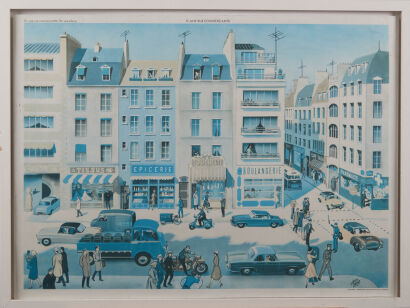 A Framed 1950s French School Print