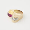 18ct Yellow Gold, Retro, Synthetic Ruby and Diamond Ring - 3