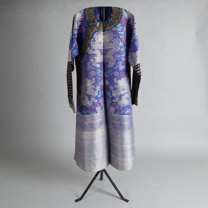 A Chinese Qing Dynasty Silk Brocade 'Dragon' Robe