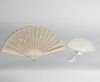 A Chinese 19th Century Silk Fan & A 20th Century Fish Bone Fan - 2