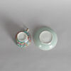 A Set of Chinese Mid Qing Dynasty Canton Famille Rose Celadon-Ground 'Figural' Cup and Plate - 3