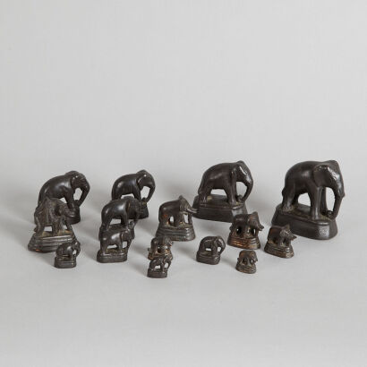 A Group of 15 Chinese Late 19th Century Weights used for weighing opium