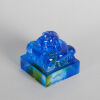 A Chinese Blue-Glazed 'Mythical Beast' Glass Seal (Liuli Gongfang Mark, made in 1999, No.431/445) - 2