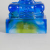 A Chinese Blue-Glazed 'Mythical Beast' Glass Seal (Liuli Gongfang Mark, made in 1999, No.431/445) - 4