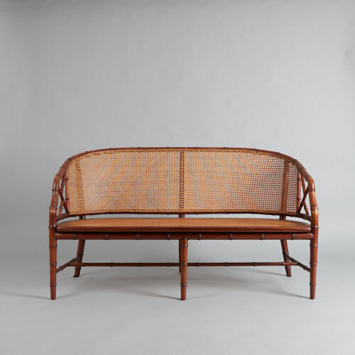 A Chinese Huali Wood Rattan Armchair