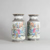 A Pair of Large Chinese Early 20th Century Republic Period Famille Rose 'Figural' Vases(Blue-Enamelled Qianlong Nian Zhi Mark)