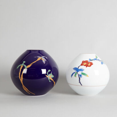 Two Japanese Koransha Pocerlain Vases