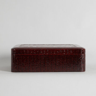 A Japanese Reddish Black Lacquered Box