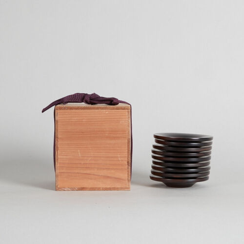 A Box of Old Chinese Sandalwood Saucers (10 pieces)