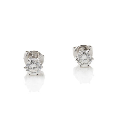 18ct White Gold, Diamond Studs .67ct Total Diamond Weight