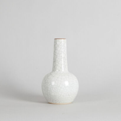 A Small Chinese Qing Dynasty Crackle-Glazed Bottle Vase