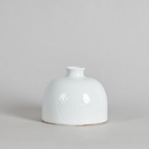 A Chinese Qing Dynasty Incised White-Glazed 'Beehive' Waterpot(Da Qing Kangxi Nian Zhi Mark)