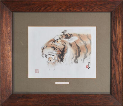 A Chinese Painting of Tiger(Zhao Shaoang Mark)