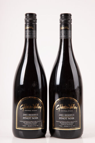 (2) 2001 Gibbston Valley Reserve Pinot Noir, Central Otago