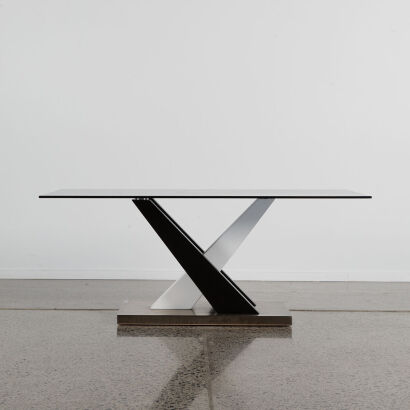 A Contemporary Coffee Tables With A Smoke Glass Top