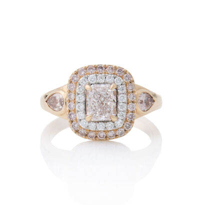 An Impressive 18ct Rose Gold, 1.02ct Fancy Faint Pink Diamond Ring