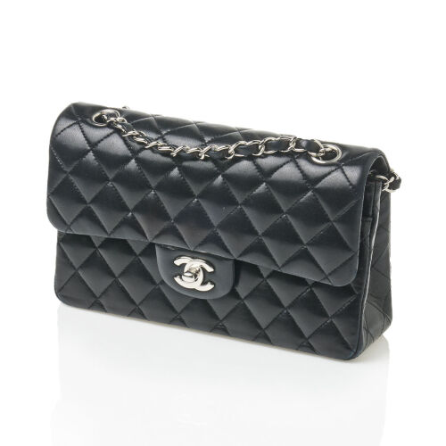 Chanel Black Lambskin Small Classic Flap Bag