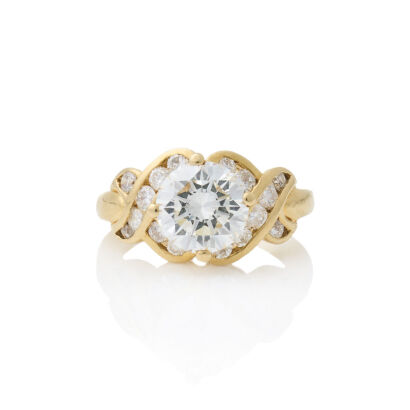 18ct Yellow Gold, Modern 2.18ct Diamond Dress Ring