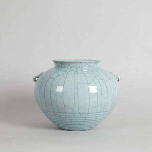 A Chinese Crackle-Glazed Two-Handled Vase