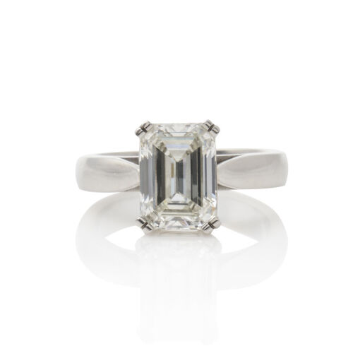 3.10ct Emerald cut I VS1 Important Diamond Solitaire Ring