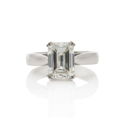 3.10ct Emerald cut I VS1 Important Diamond Solitaire Ring