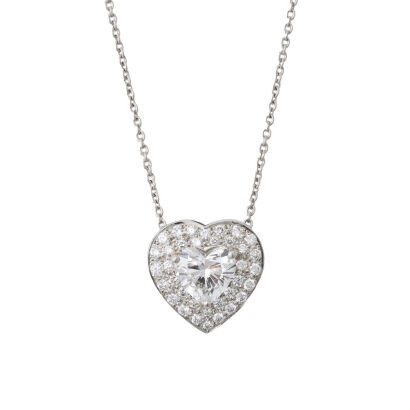 Platinum Heart Shape Diamond Pendant of 2.109cts Total Diamond Weight