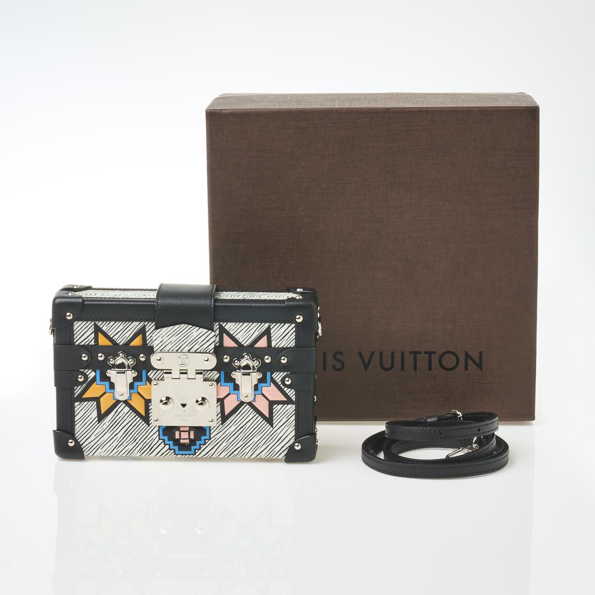 Louis Vuitton Limited Edition Black Epi Leather Petite Malle Bag
