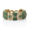 A Monumental 18ct Yellow Gold Emerald and Diamond Bracelet, Circa 1960's