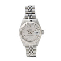 Ladies, 26mm Rolex Datejust Wristwatch with Silver Diamond Dial