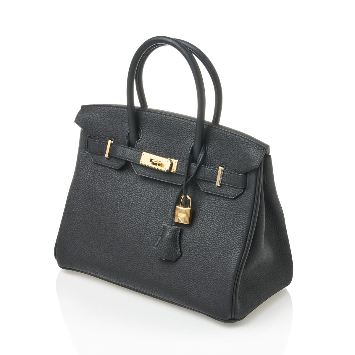 Birkin 30 Togo - Black Gold Metal - Set of Bag, Lock, Keys