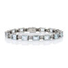 18ct White Gold, 14.50ct Aquamarine and 1.05 ct Diamond Tennis Bracelet