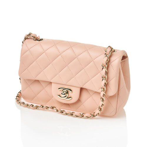 Chanel Peach Quilted Mini Classic Flap Bag