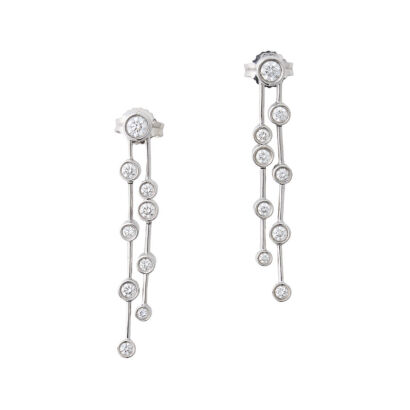 18ct White Gold, Diamond Drop Earrings of 1.38cts Total Weight