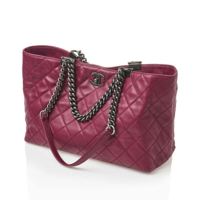 Chanel Shopping In Chains Quilted Tote Bag