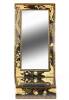 An Ornate Oriental Black Laquer Framed Toilet Mirror
