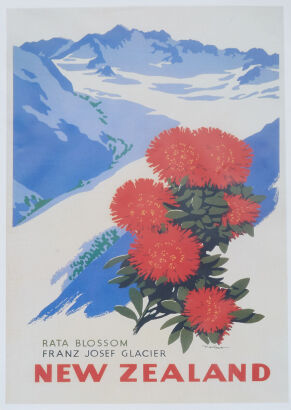 A Rata Blossom, Franz Josef Glacier New Zealand Tourism Poster