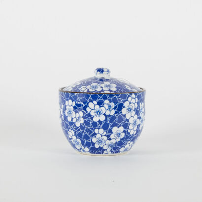 A Japanese Lidded Jar with Blossom Design