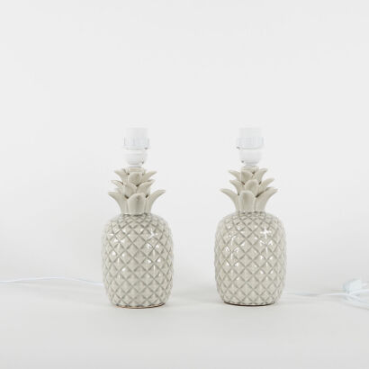 A Pair of Pineapple Ceramic Lamp Bases