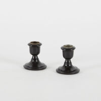 A Pair Of Vintage Ebony Candlesticks