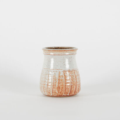 A Moira Elliot Shino Glaze Vase