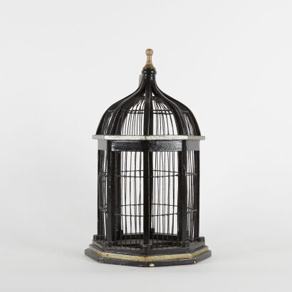 An Ornate Black Bird Cage