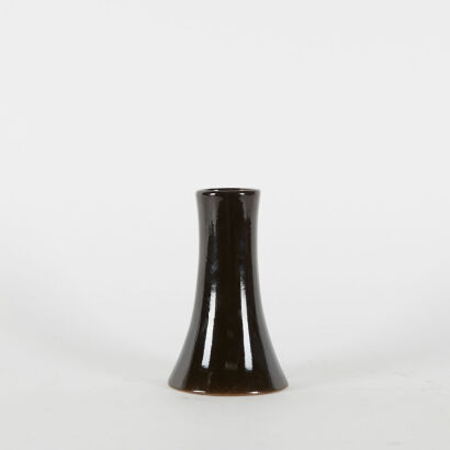 A Black Glazed Timaru Potteries Style Vase