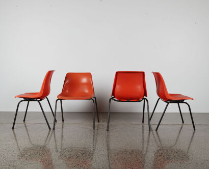 A Set Of Four Vintage Sebel Hobnob Stacker Chairs